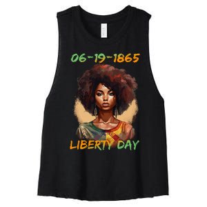 Juneteenth s African American Wo Independence Day Women's Racerback Cropped Tank