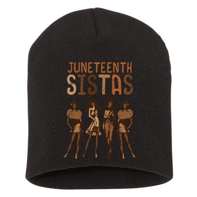 Juneteenth Sistas African Black History Melanin Short Acrylic Beanie