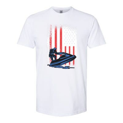 Jet Ski American Flag Jet Ski Lover Water Sports Gift Softstyle® CVC T-Shirt