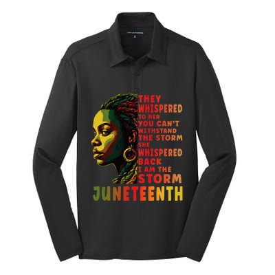 Juneteenth Shirts Afro American Black Women Black History Silk Touch Performance Long Sleeve Polo