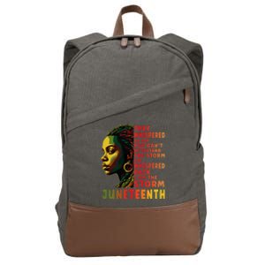 Juneteenth Shirts Afro American Black Women Black History Cotton Canvas Backpack