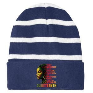 Juneteenth Shirts Afro American Black Women Black History Striped Beanie with Solid Band