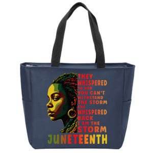 Juneteenth Shirts Afro American Black Women Black History Zip Tote Bag