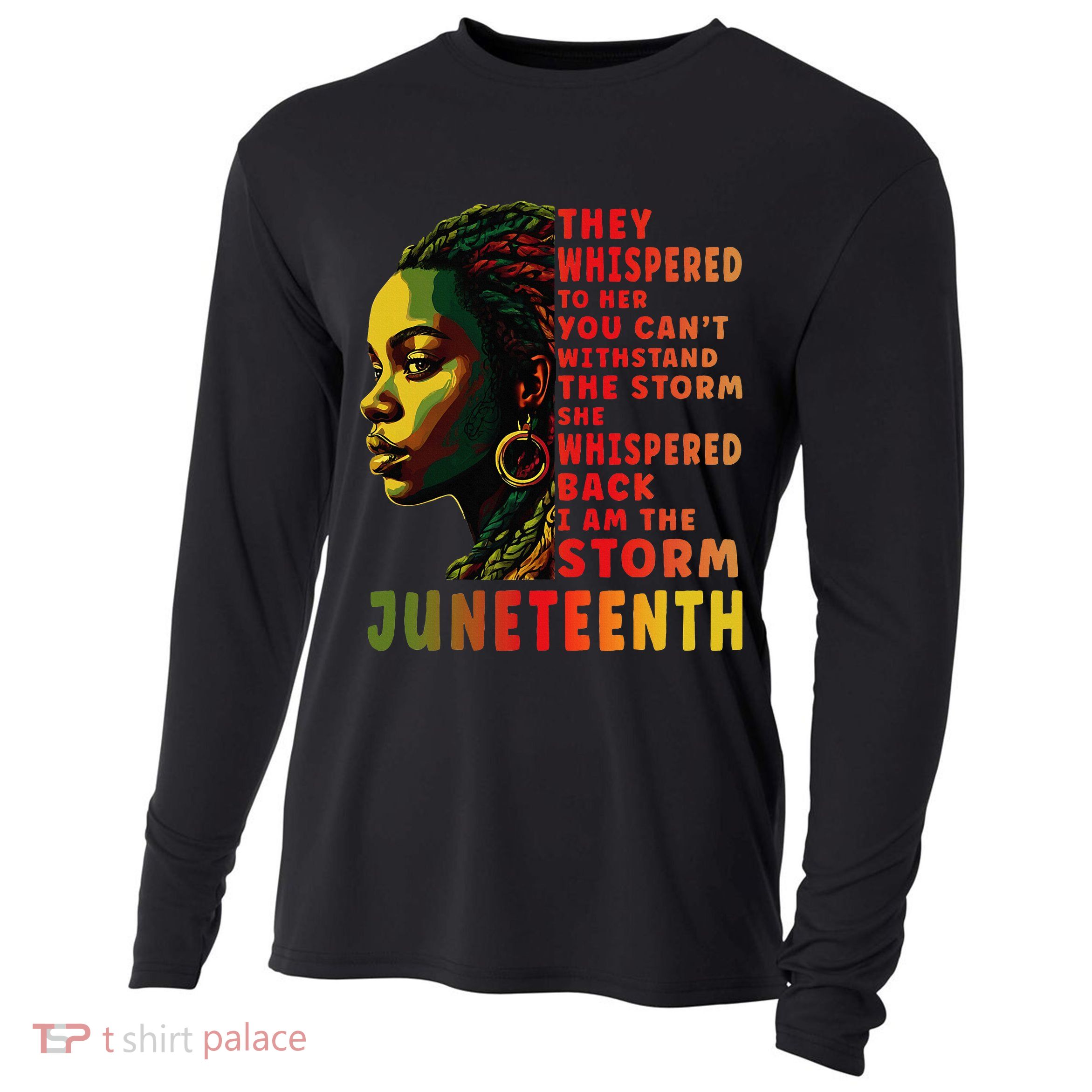 Juneteenth Shirts Afro American Black Women Black History Cooling Performance Long Sleeve Crew