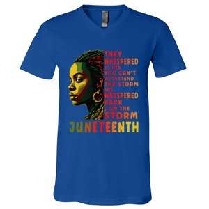 Juneteenth Shirts Afro American Black Women Black History V-Neck T-Shirt