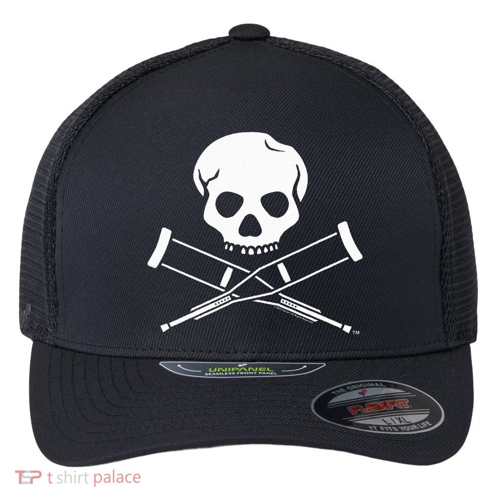 Jackass Skull And Crutches Flexfit Unipanel Trucker Cap