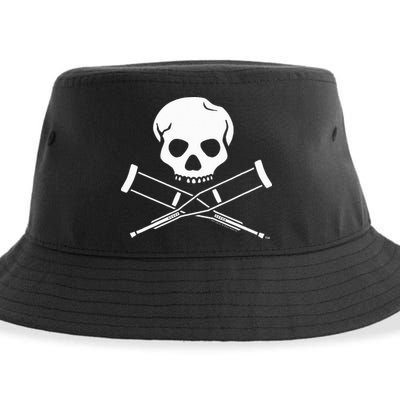Jackass Skull And Crutches Sustainable Bucket Hat