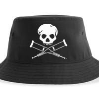 Jackass Skull And Crutches Sustainable Bucket Hat