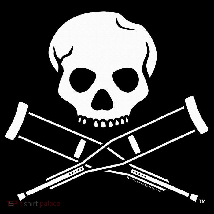 Jackass Skull And Crutches 7-Panel Snapback Hat