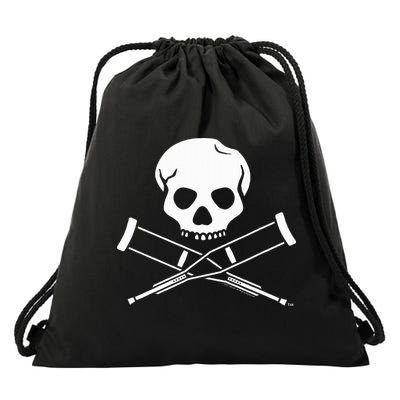 Jackass Skull And Crutches Drawstring Bag