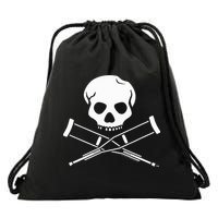 Jackass Skull And Crutches Drawstring Bag