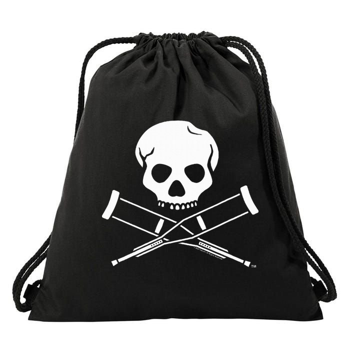 Jackass Skull And Crutches Drawstring Bag
