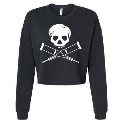 Jackass Skull And Crutches Cropped Pullover Crew