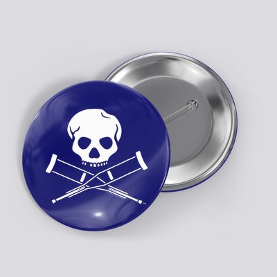 Jackass Skull And Crutches Button