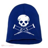 Jackass Skull And Crutches Short Acrylic Beanie