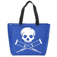 Jackass Skull And Crutches Zip Tote Bag