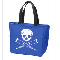 Jackass Skull And Crutches Zip Tote Bag