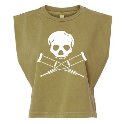 Jackass Skull And Crutches Garment-Dyed Women's Muscle Tee