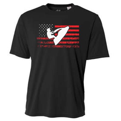 Jet Ski American Flag Funny Jet Skiing Gifts Cooling Performance Crew T-Shirt