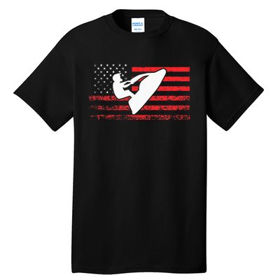 Jet Ski American Flag Funny Jet Skiing Gifts Tall T-Shirt