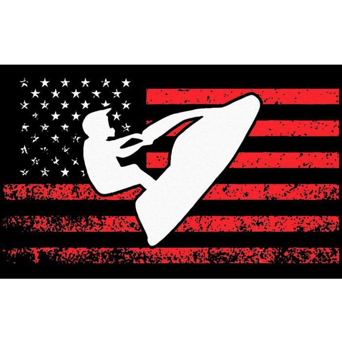 Jet Ski American Flag Funny Jet Skiing Gifts Bumper Sticker