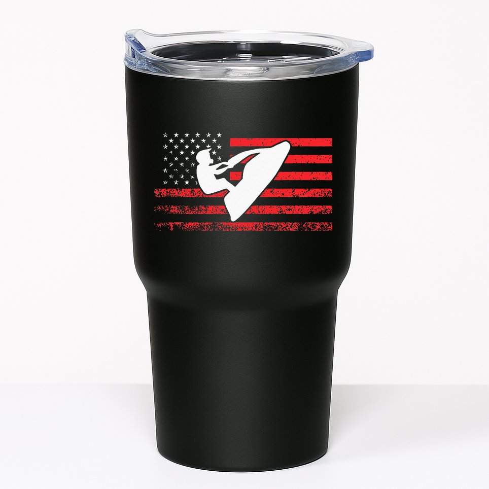 Jet Ski American Flag Funny Jet Skiing Gifts Tumbler