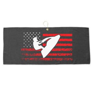 Jet Ski American Flag Funny Jet Skiing Gifts Large Microfiber Waffle Golf Towel