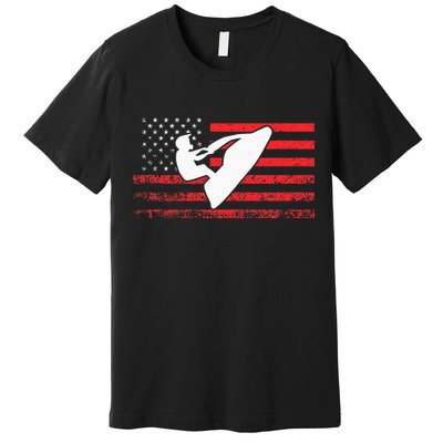 Jet Ski American Flag Funny Jet Skiing Gifts Premium T-Shirt