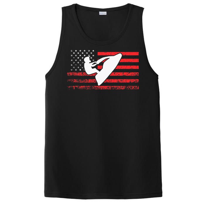 Jet Ski American Flag Funny Jet Skiing Gifts PosiCharge Competitor Tank