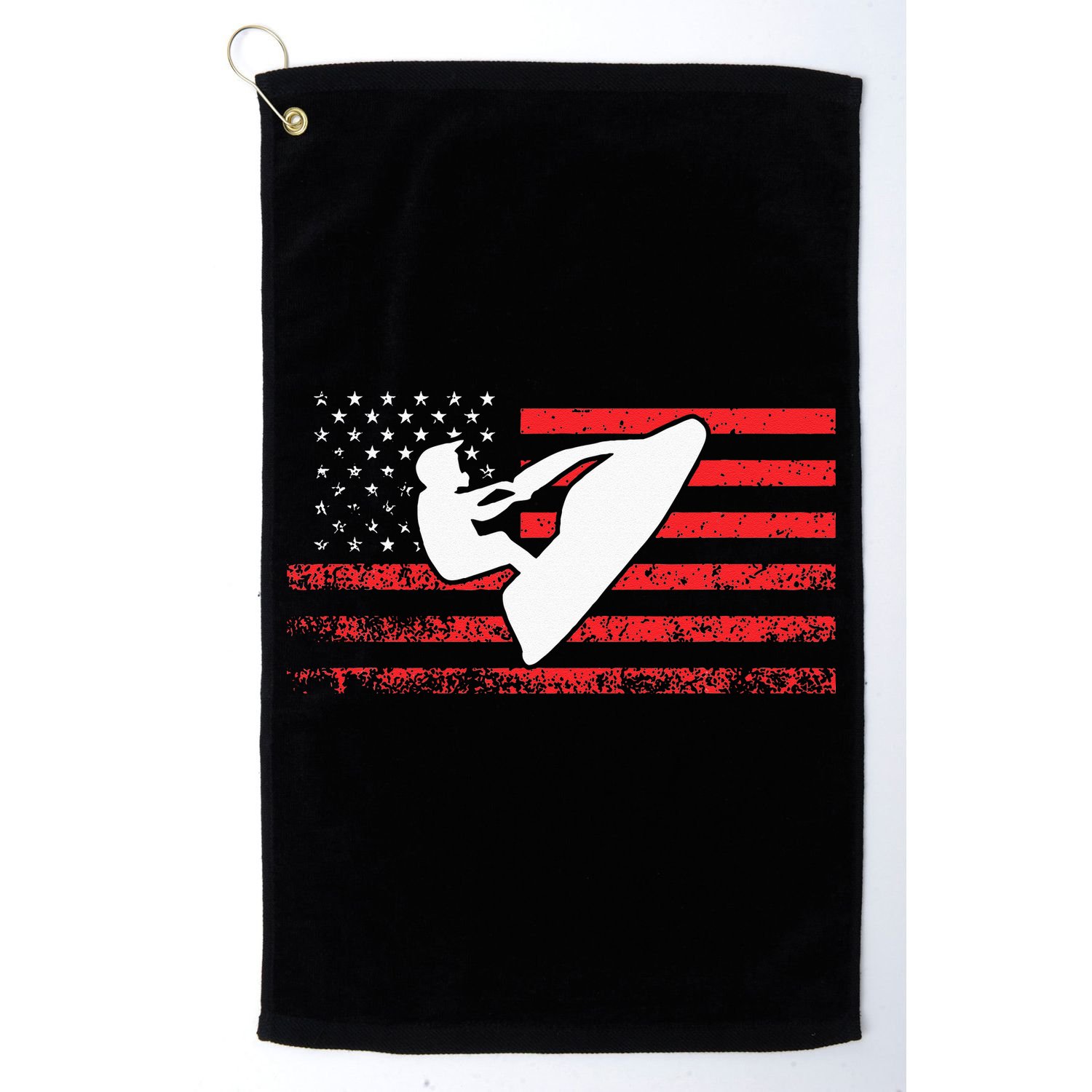 Jet Ski American Flag Funny Jet Skiing Gifts Golf Towel