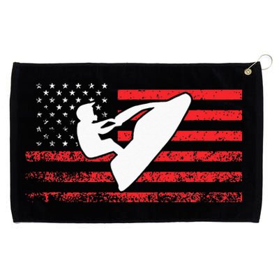 Jet Ski American Flag Funny Jet Skiing Gifts Grommeted Golf Towel