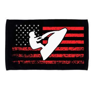 Jet Ski American Flag Funny Jet Skiing Gifts Microfiber Hand Towel