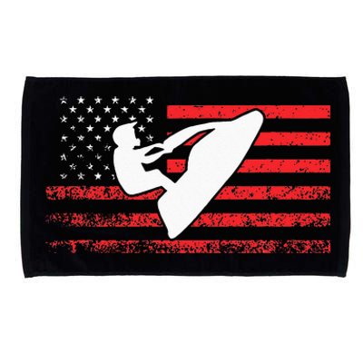 Jet Ski American Flag Funny Jet Skiing Gifts Microfiber Hand Towel