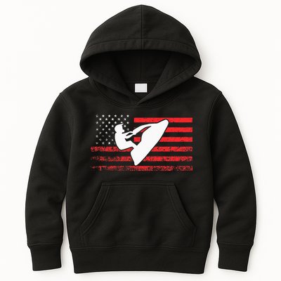 Jet Ski American Flag Funny Jet Skiing Gifts Kids Hoodie