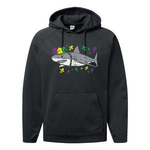 Jester Shark Animal Lover Funny Mardi Gras Carnival Performance Fleece Hoodie