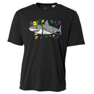 Jester Shark Animal Lover Funny Mardi Gras Carnival Cooling Performance Crew T-Shirt