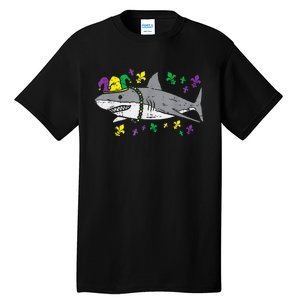 Jester Shark Animal Lover Funny Mardi Gras Carnival Tall T-Shirt