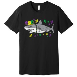 Jester Shark Animal Lover Funny Mardi Gras Carnival Premium T-Shirt