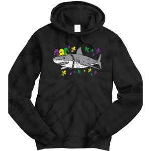 Jester Shark Animal Lover Funny Mardi Gras Carnival Tie Dye Hoodie