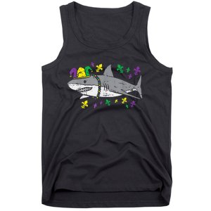 Jester Shark Animal Lover Funny Mardi Gras Carnival Tank Top