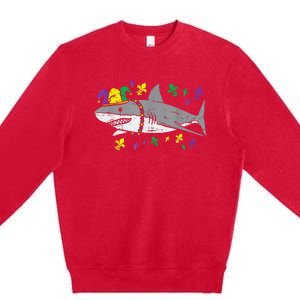 Jester Shark Animal Lover Funny Mardi Gras Carnival Premium Crewneck Sweatshirt