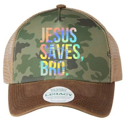 Jesus Saves Bro Pro Christian Religious Believer TieDye Legacy Tie Dye Trucker Hat