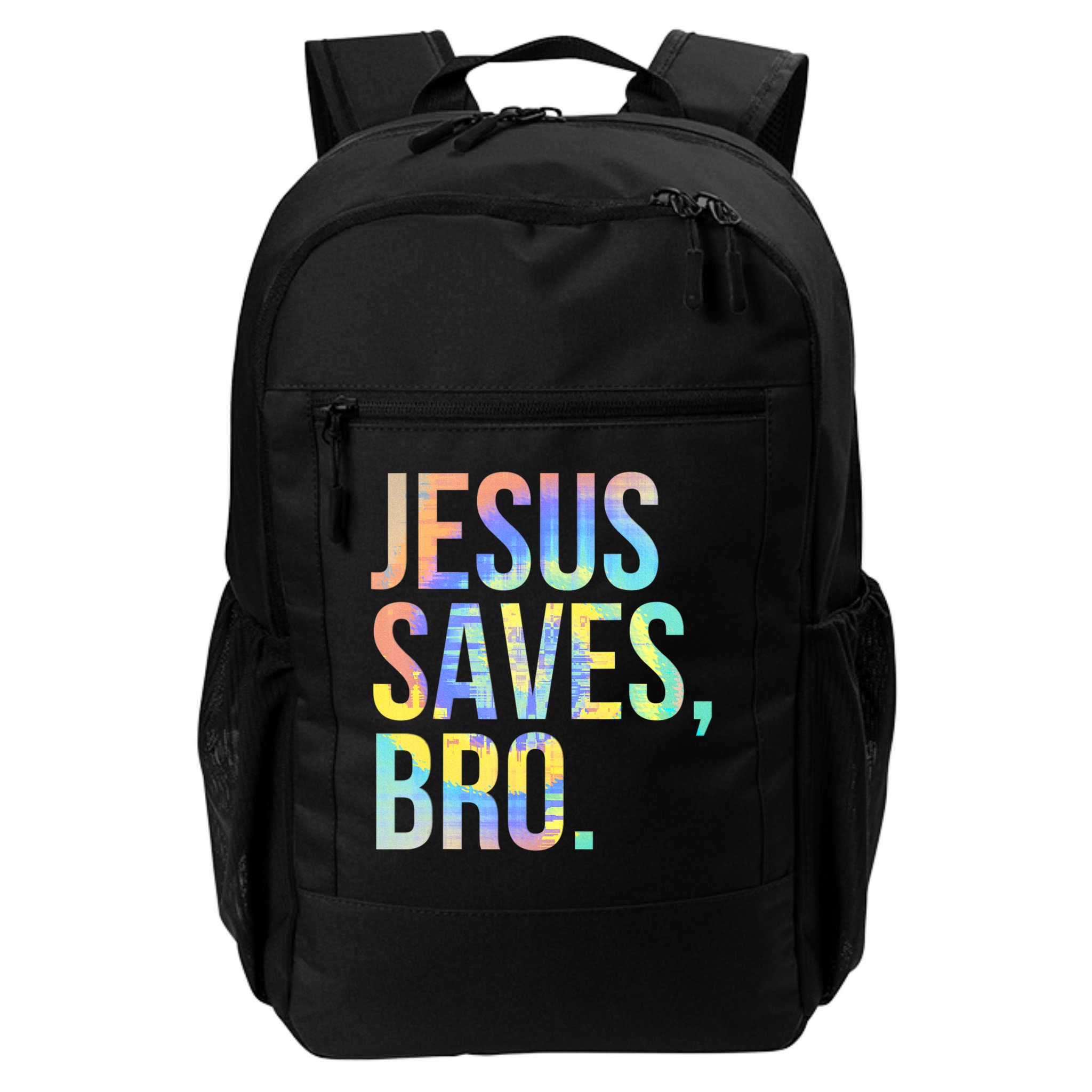 Jesus Saves Bro Pro Christian Religious Believer TieDye Backpack