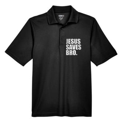 Jesus Saves Bro Vintage Christian Religion Men's Origin Performance Pique Polo