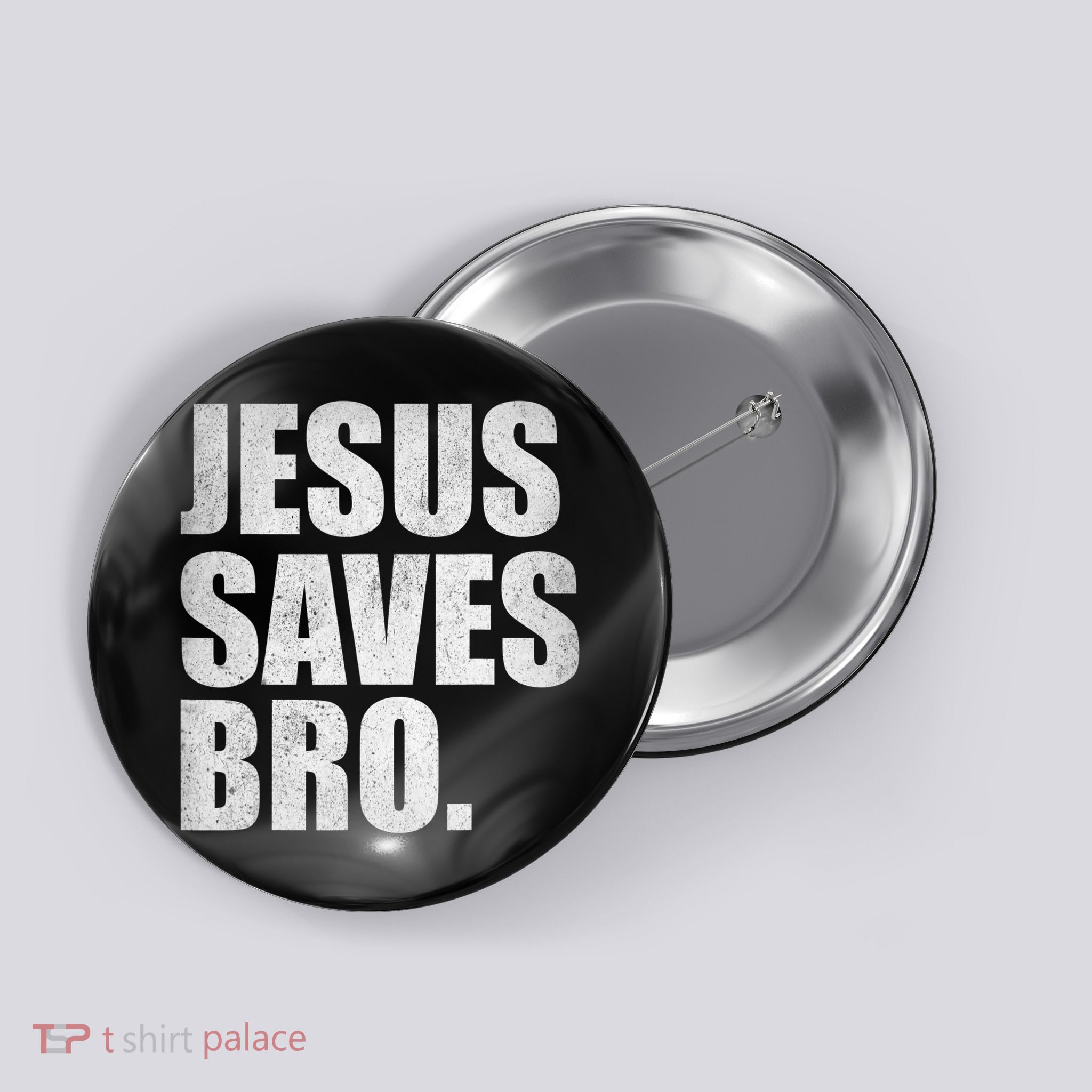 Jesus Saves Bro Vintage Christian Religion Button