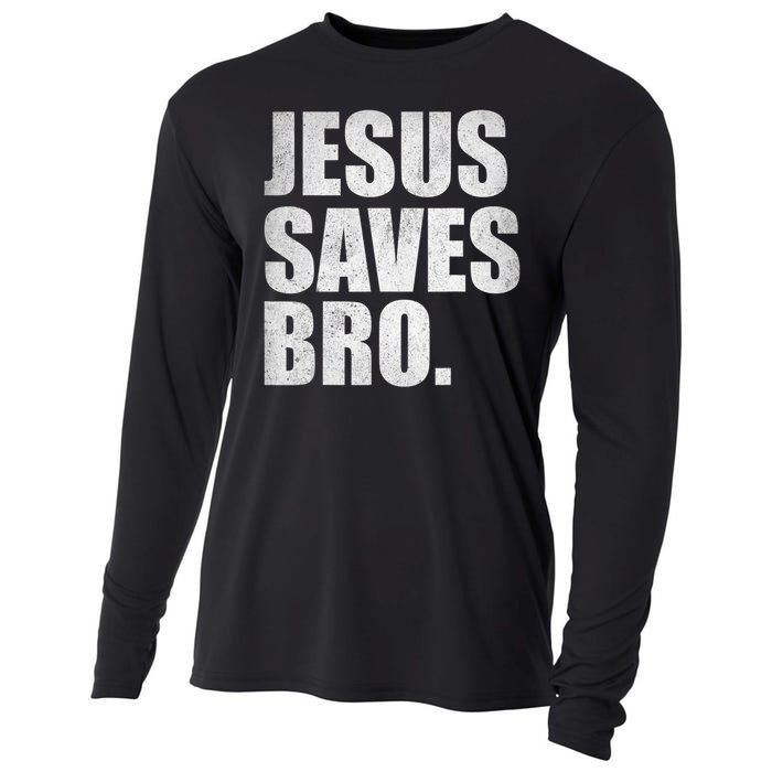 Jesus Saves Bro Vintage Christian Religion Cooling Performance Long Sleeve Crew