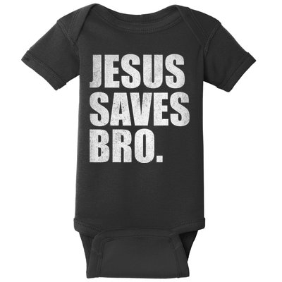 Jesus Saves Bro Vintage Christian Religion Baby Bodysuit