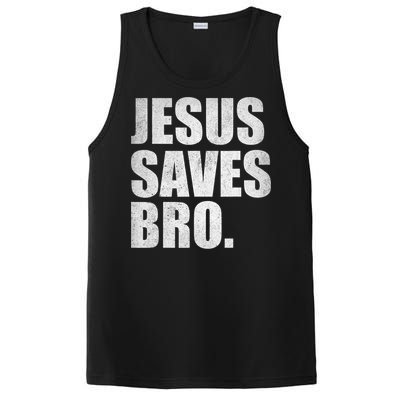 Jesus Saves Bro Vintage Christian Religion PosiCharge Competitor Tank