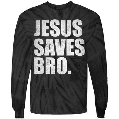 Jesus Saves Bro Vintage Christian Religion Tie-Dye Long Sleeve Shirt