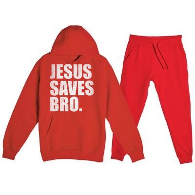 Jesus Saves Bro Vintage Christian Religion Premium Hooded Sweatsuit Set